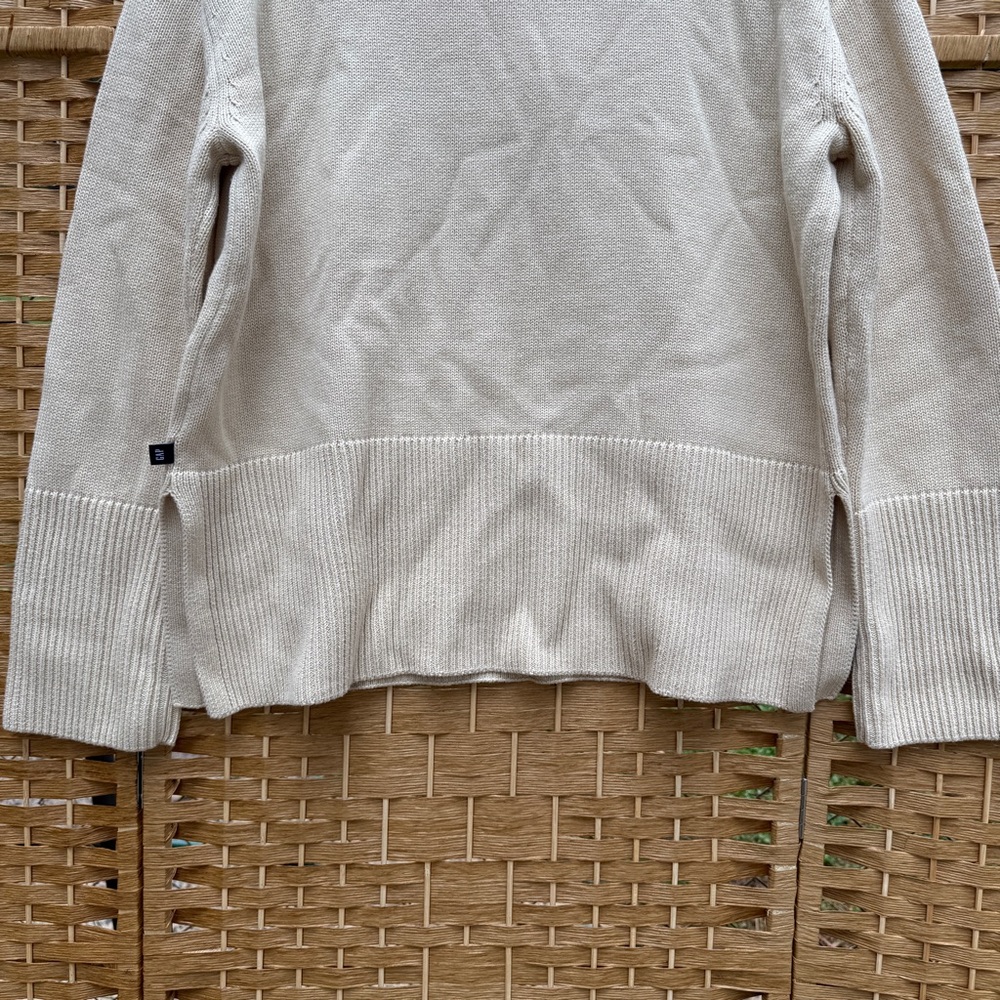 GAP Taupe 100% Cotton Women's Medium Sweater - Picture 6 of 7